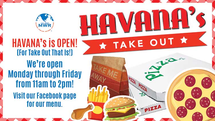 Havana's Is Open (For Take Out) During HPCON "C" Havana's Is Open (For Take Out) During HPCON "C"