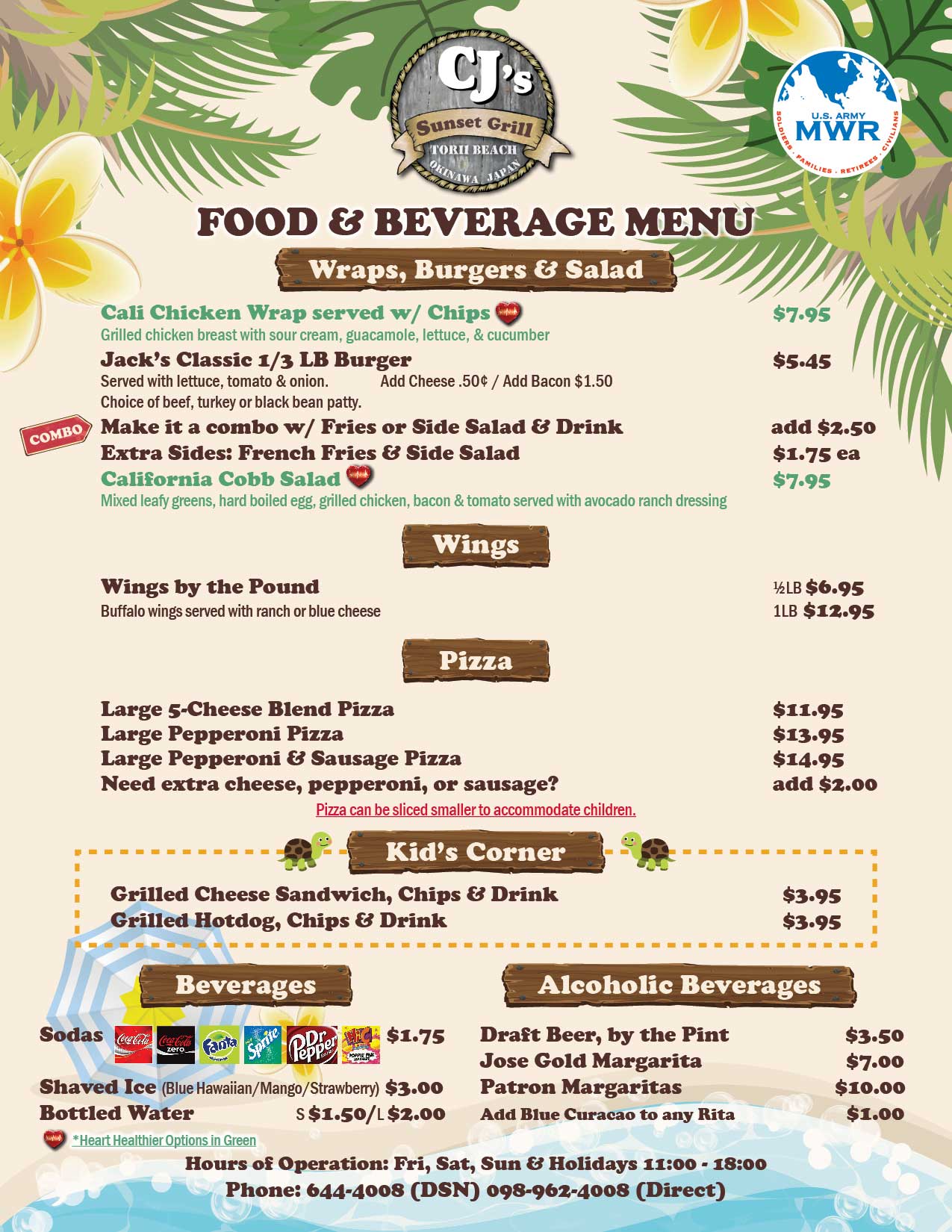 CJ's Sunset Grill Torii Station US Army MWR